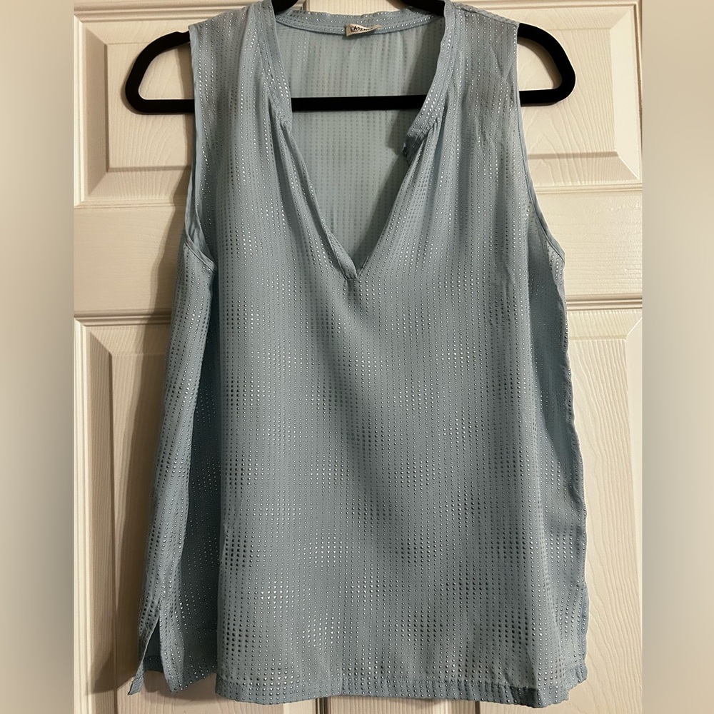 L'AGENCE Light Blue Sleeveless V-Neck Tank